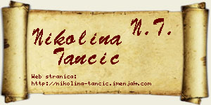 Nikolina Tančić vizit kartica